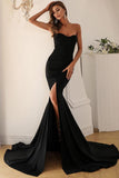 Red Strapless Sweetheart Mermaid Formal Evening Dresses