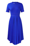 Chic Royal Blue A-Line Knee Length Dress