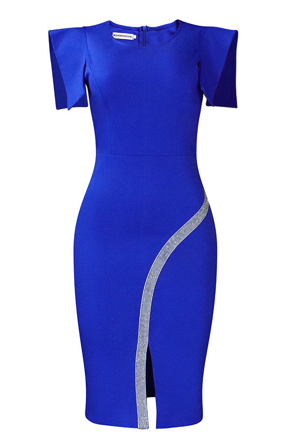 Royal Blue Sleeveless Bodycon Midi Dress