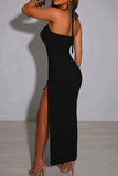 Sexy Cut Out Halter High Split Evening Dress