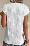 White Round Neck Short Sleeve Solid Color Summer T-shirt