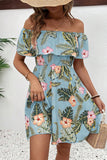 Summer Mini Printed Off-shoulder A-Line Ruffle Dress