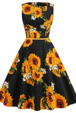 Vintage Bowknot Back Floral Dress