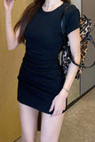 Women's Stylish Grey Slim-Fit Mini Dress