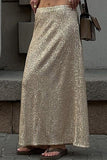 Women's Casual Holiday Party Sequined Long Skirt 