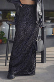 Women's Casual Holiday Party Sequined Long Skirt 