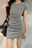 Women's Stylish Grey Slim-Fit Mini Dress