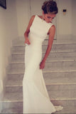 Sexy Open Back Sleeveless Mermaid Prom Evening Dress