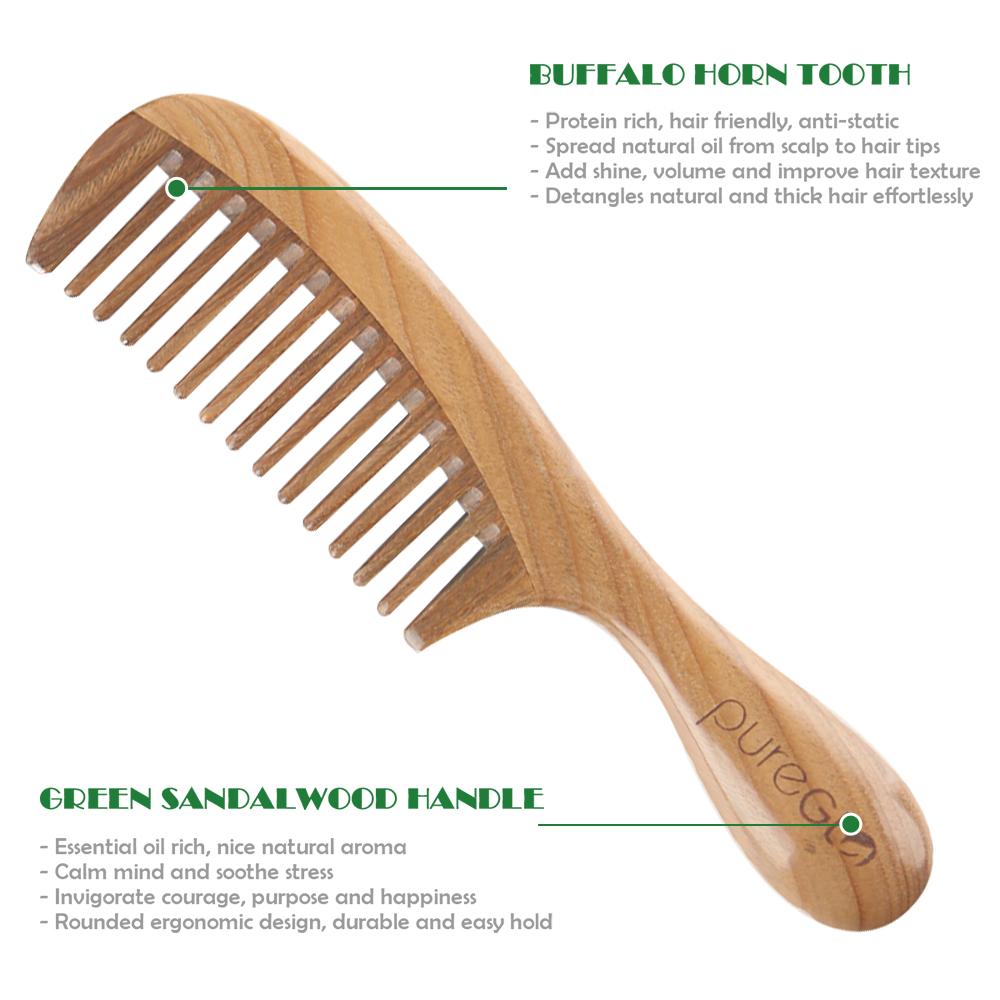 Natural Wooden Wide & Fine Tooth Comb Set - Mislish