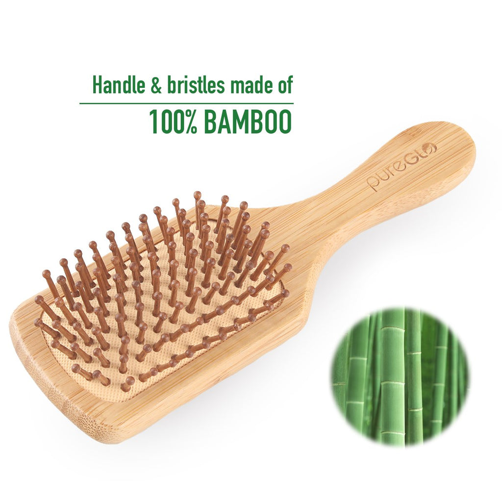 Natural Bamboo Paddle Hair Brush Square Small - Mislish