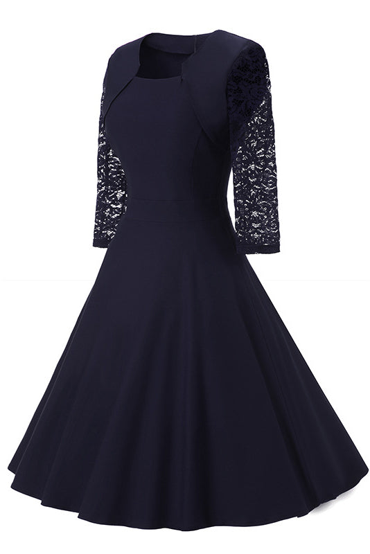 Burgundy A-line Prom Dress With Half Sleeves - Mislish