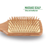 Natural Bamboo Bristle Hair Brush Square Large