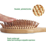 Natural Bamboo Paddle Hair Brush Oval - Mislish