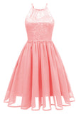 Pink Cut Out A-line Homecoming Dress - Mislish