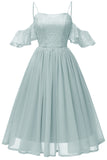 Ivory Off-the-shoulder A-line Prom Dress - Mislish