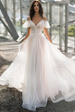 White Off-The-Shoulder Evening Gown Prom Dress
