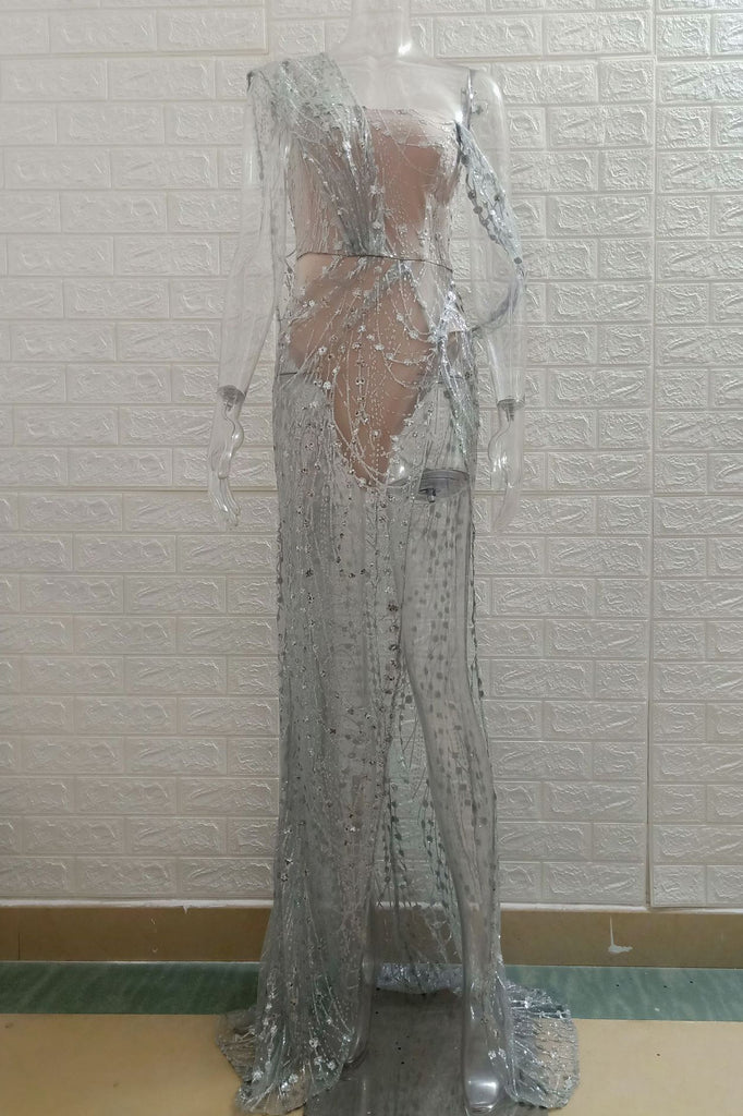 Bella Inspired Sexy One Shoulder See Through Evening Dress
