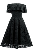Black Lace A-line Homecoming Dress