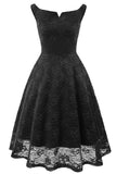 Black Off-the-shoulder Lace Homecoming Prom Dress