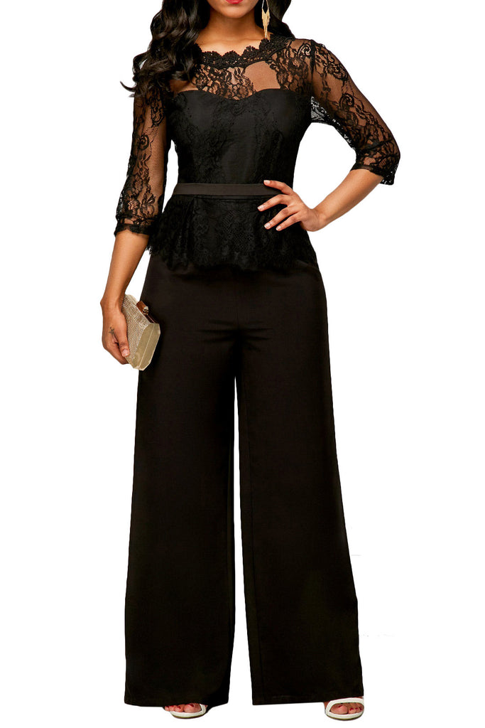 Elegant Black Lace Jumpsuit