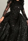 Black Long Sleeve Formal Gown Evening Dress