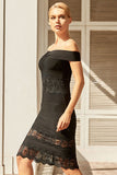 Black Off-the-Shoulder Cocktail Bandage Dress
