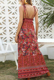 Boho Backless Floral Vacation Dress - Mislish