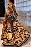 Boho V-neck Lace-up Vintage Printed Dress - Mislish