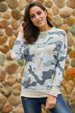 Camouflage Print Round Neck Pullover T-shirt - Mislish