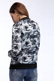 Camouflage Print Zip Front Sweatshirt - Mislish