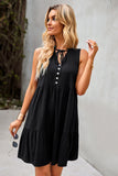Champagne Sleeveless A-Line Casual Dress