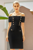 Off-The-Shoulder Bandage Homecoming Party Dress