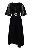 Chic Black A-Line Lace Short Sleeves Dress