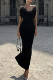 Chic Black Strapless Prom Gown Evening Dress