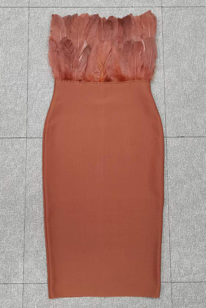 Chic Fuchsia Strapless Bodycon Party Cocktail Dress