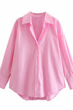 Chic Pink Long Sleeve Button-up Shirt