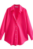 Chic Pink Long Sleeve Button-up Shirt