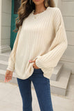 Chic Pink Solid Knitted Sweater