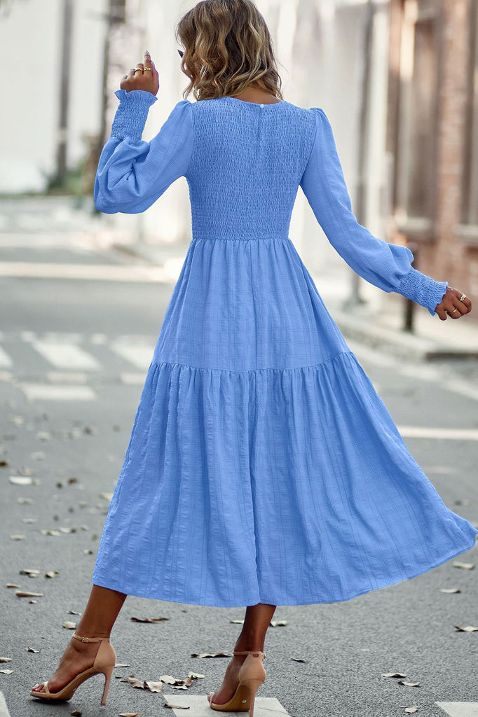 Chic Royal Blue A-Line Long Sleeve Midi Dress Mislish Chic Royal Blue A-Line Long Sleeve Midi Dress Mislish