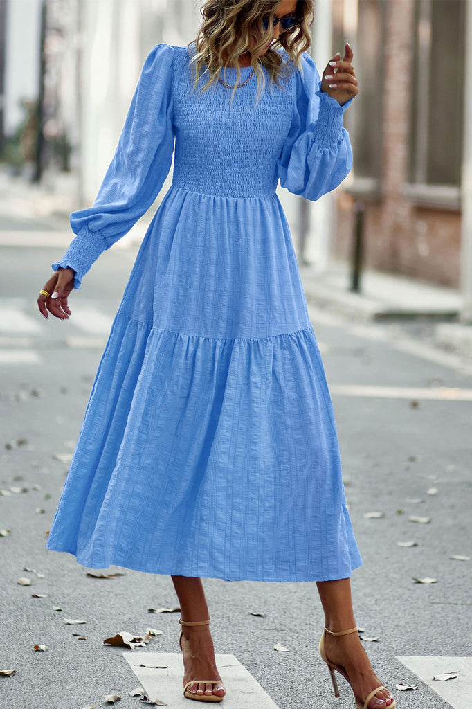 Chic Royal Blue A-Line Long Sleeve Midi Dress Mislish Chic Royal Blue A-Line Long Sleeve Midi Dress Mislish