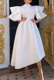 Chic White A-Line Midi Dress