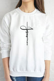 Scoop Cross Print  Sweatshirt - Mislish