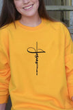 Scoop Cross Print  Sweatshirt - Mislish