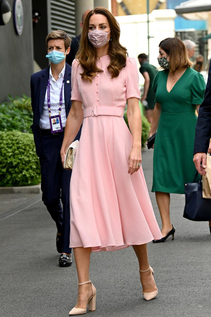 Elegant Kate Middleton Pink Midi A-Line Dress Mislish Elegant Kate Middleton Pink Midi A-Line Dress Mislish