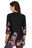 Floral Button Front Pleated T-shirt - Mislish