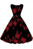 Floral Print Sleeveless Vintage Dress - Mislish