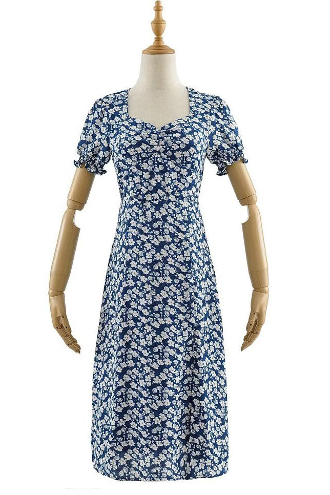 Floral Short Sleeve Midi Dress