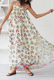 Floral Print Sleeveless Slit Maxi Dress - Mislish