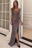 Full Length Off-the-Shoulder Evening Gown Prom Dress