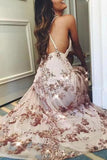 Floor Length Sexy Backless High Split Evening Gown Prom Dress